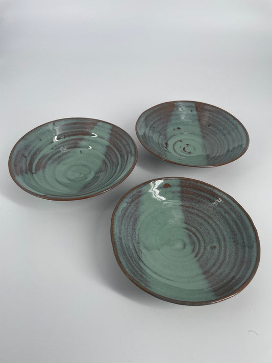 3 green bowls - small