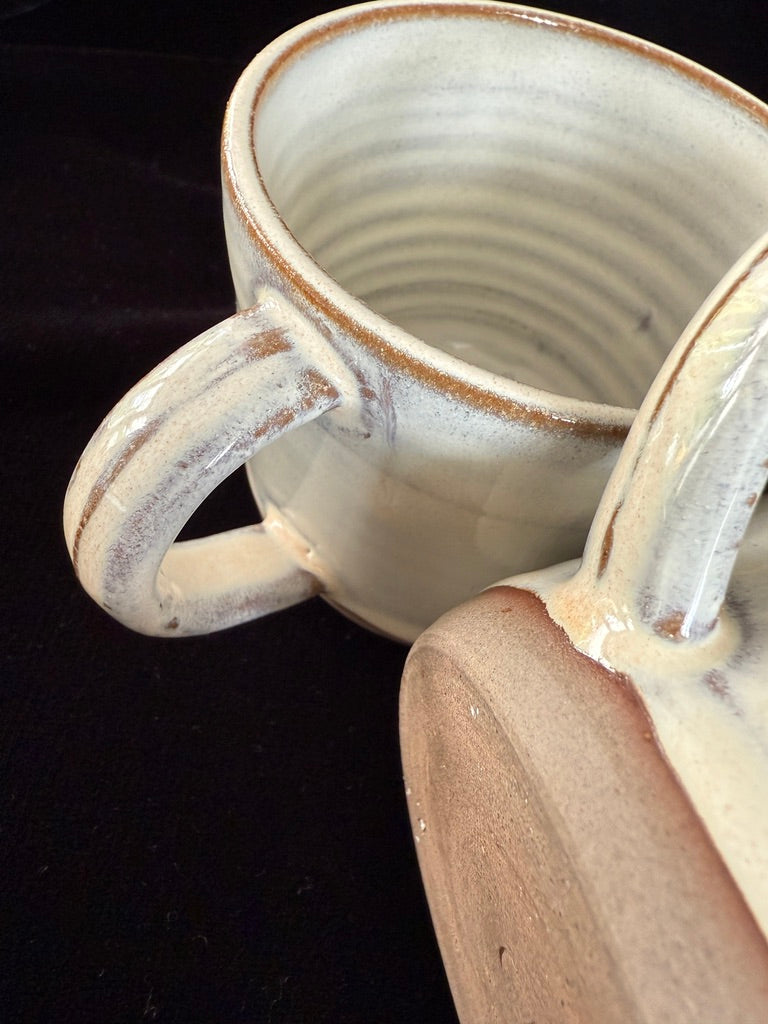 2 pinkish mugs - medium/8oz