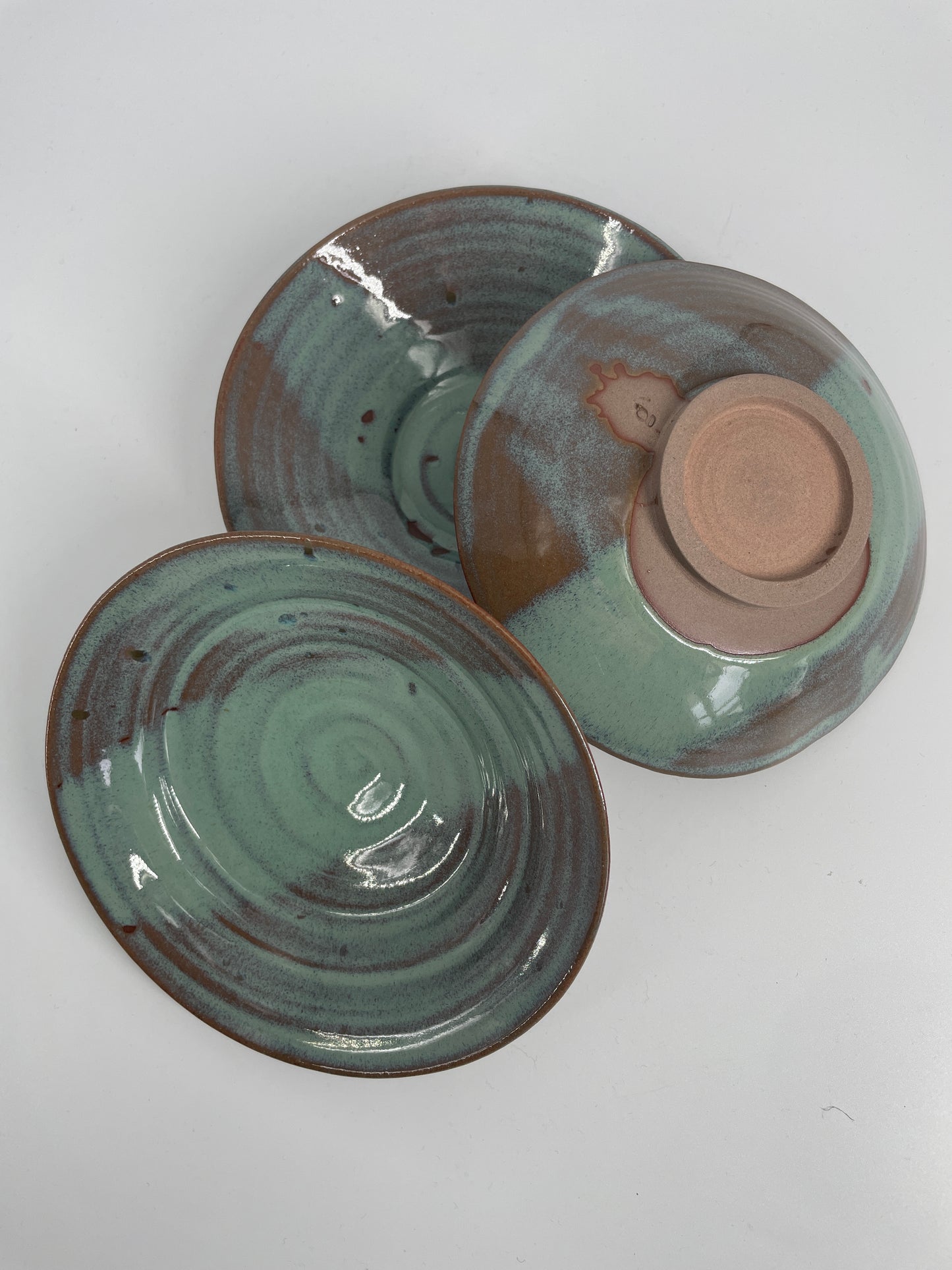 3 green bowls - small