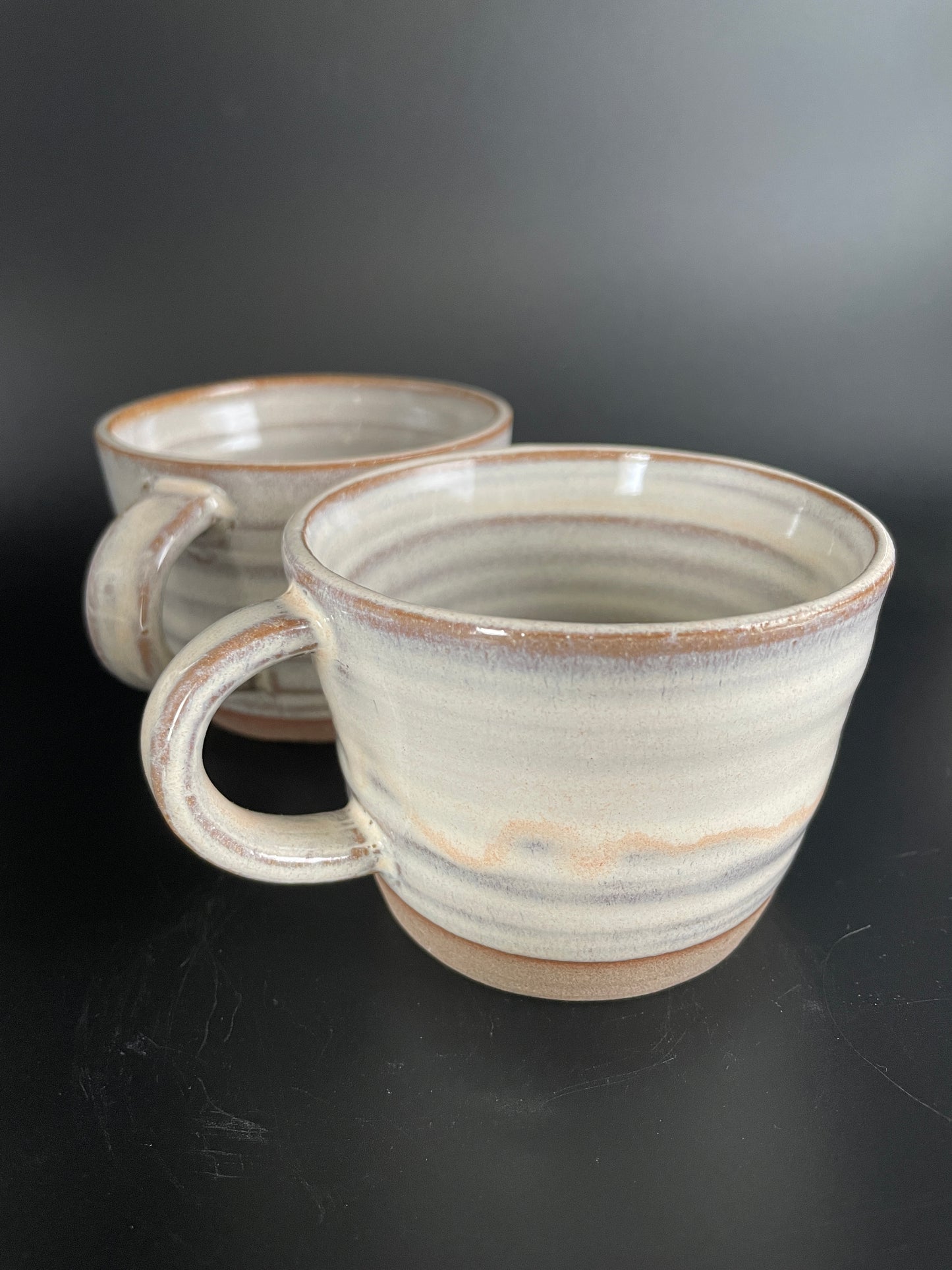 2 pinkish mugs - small/6oz