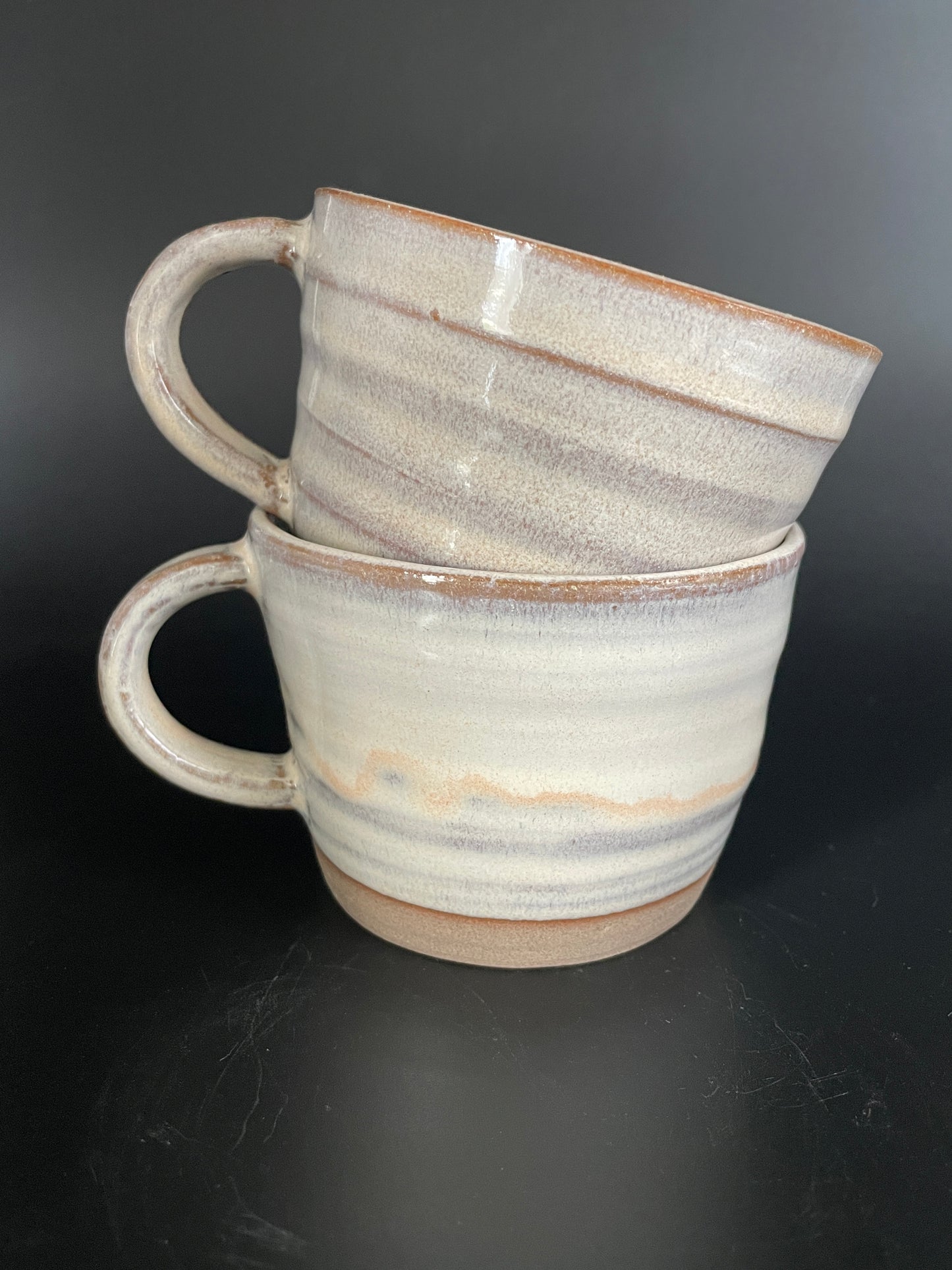 2 pinkish mugs - small/6oz